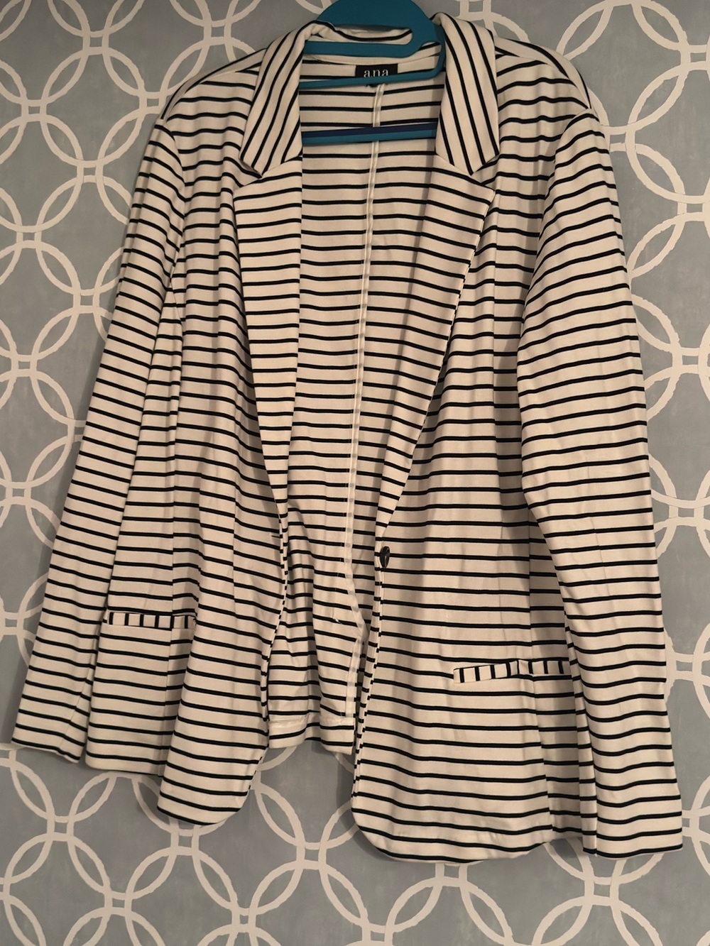 Black and white striped blazer